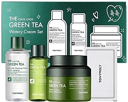 Fragrances, Perfumes, Cosmetics Set - Tony Moly The Chok Chok Green Tea Watery Cream Set (micel/water/100ml + spray/65ml + cr/100ml + disc/20pc)