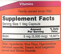 Dietary Supplement "Biotin 5000mcg" - Now Foods Biotin 5000 Mcg Energy Production — photo N5