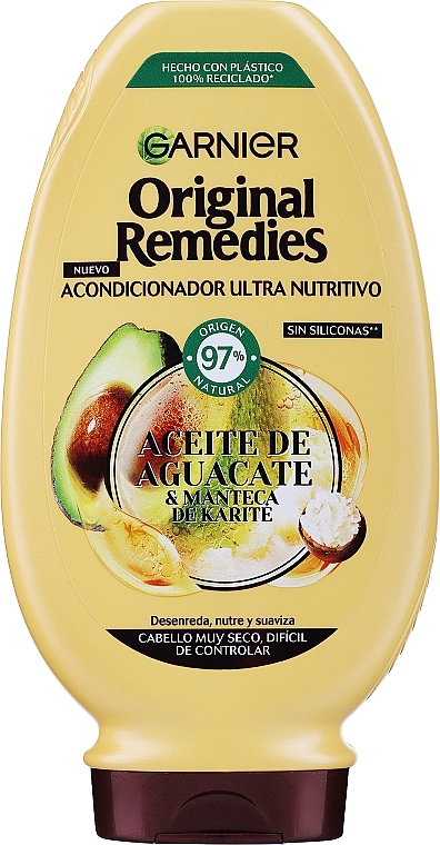 Avocado & Shea Butter Conditioner - Garnier Original Remedies Avocado Oil and Shea Butter Conditioner — photo N3