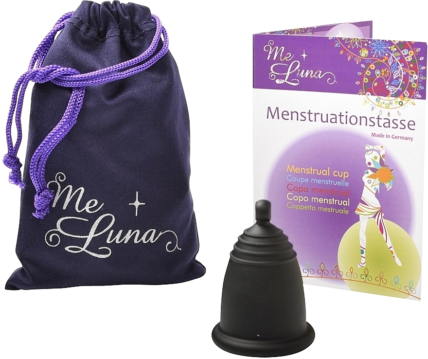 Menstrual Cup with Ball Stem, S-size, black - MeLuna Classic Menstrual Cup Ball — photo N14