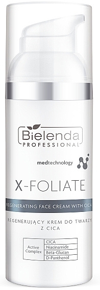 Regenerating Facial Cream - Bielenda Professional X-Foliate Regenerating Face Cream With CICA — photo N1