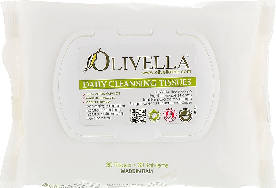 Face & Body Cleansing Wipes 2in1 - Olivella Daily Facial Cleansing Tissues — photo N1