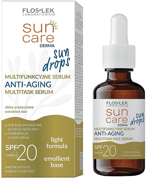 Multifunctional Sunscreen Face Serum - Floslek Sun Care Derma Anti-Aging Multitask Serum SPF 20 — photo N1