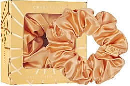 Silk Scrunchie, peach - Crystallove Silk Hair Band Peach Fuzz — photo N1