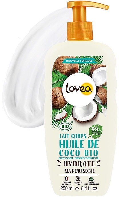 Moisturizing Body Lotion with Coconut Oil - Lovea Nature Moisturizing Body Lotion — photo N2