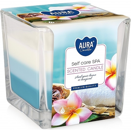 Spa Candle in Square Glass - Bispol Aura Self Care Spa Candles — photo N1