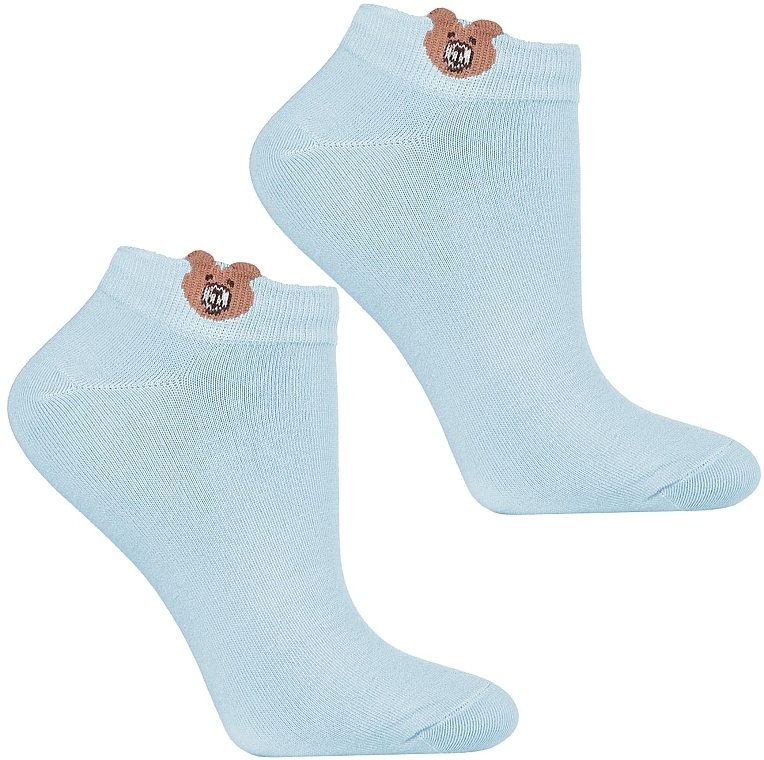 Women's Short Socks, CSD240-086, Blue Bear - Moraj — photo N1