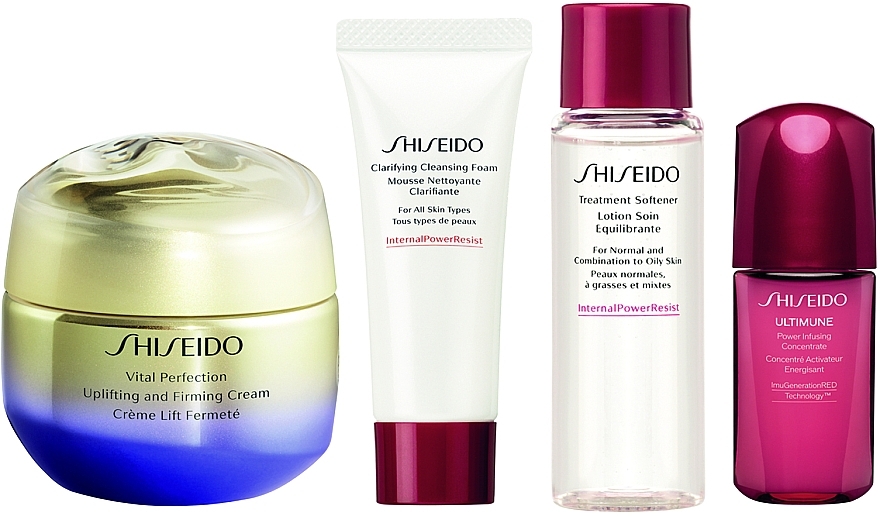 Set - Shiseido Vital Perfection Holiday Kit (f/cr/50ml + clean/foam/15ml + f/lot/30ml + f/conc/10ml) — photo N4