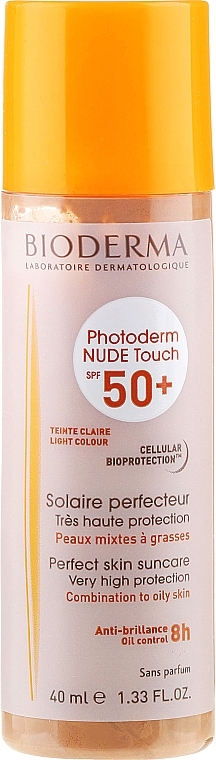 Tinted Sunscreen - Bioderma Photoderm Nude Touch Perfect Skin Suncare — photo N3