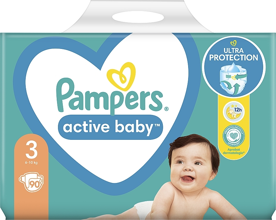 Diapers 'Active Baby' 3 (6-10 kg), 90 pcs - Pampers — photo N9