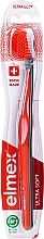 Fragrances, Perfumes, Cosmetics Toothbrush, ultra soft, red - Elmex Swiss Made Ultra Soft Toothbrush