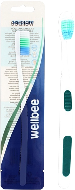 Medium Toothbrush, turquoise - Wellbee — photo N1