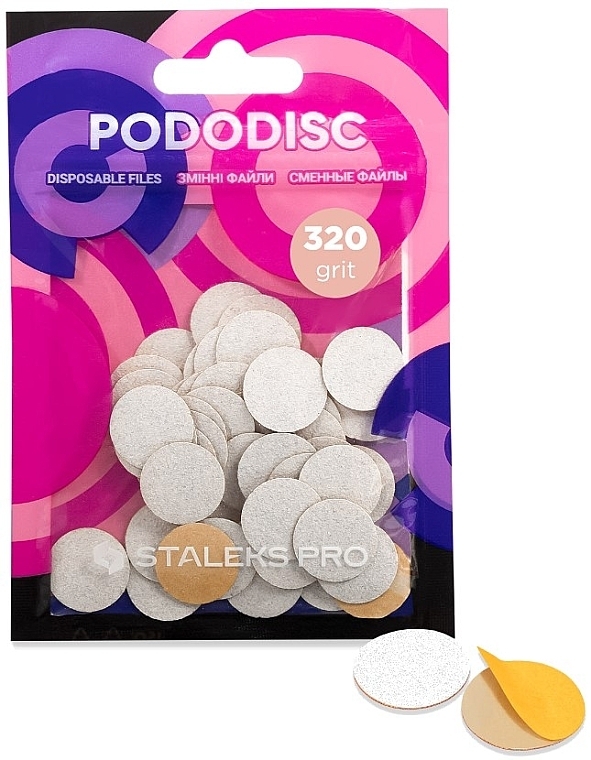 Pedicure Disc Refills "Pododisc", S, white, 320 grit, 50 pcs - Staleks Pro — photo N1