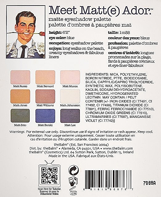 Eyeshadow Palette - TheBalm Meet Matt(e) Ador Matte Eyeshadow Palette — photo N3