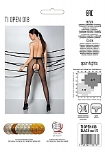 Erotic Tights with Cutout 'Tiopen' 018, 20 Den, black - Passion — photo N2