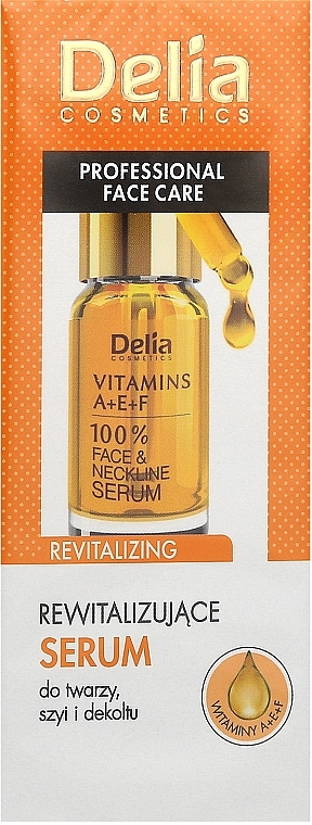 Intensive Revitalizing Rejuvenating Anti-Wrinkle Face and NeCk Serum with Vitamins A, E, F - Delia Face Care Anti-Wrinkle and Revitalizing Face Neckline Intensive Serum — photo N1