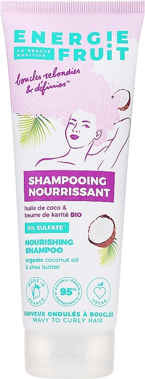 Coconut Oil & Shea Butter Shampoo for Curly Hair - Energie Fruit Coconut Oil & Shea Butter Nourishing Shampoo — photo N1