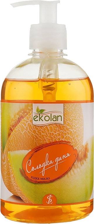 Sweet Melon Liquid Soap, with dispenser - EkoLan — photo N2