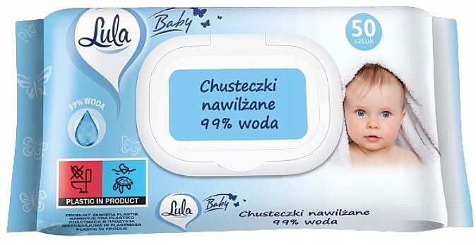 Baby Wet Wipes with 99% Water, 50 pcs. - LULA Baby — photo N1