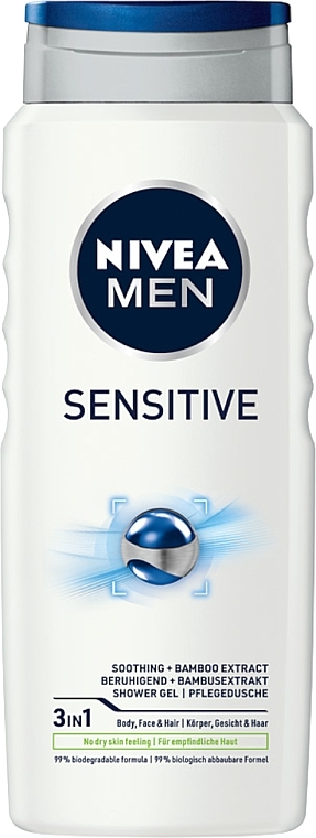 Shower Gel "For Sensitive Skin" - NIVEA Men Sensitive Shower Gel — photo N1