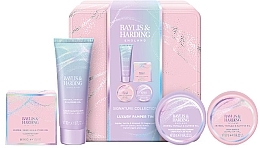 Fragrances, Perfumes, Cosmetics Set - Baylis & Harding Jojoba, Vanilla & Almond Oil Luxury Pamper Tin Gift Set (sh/cr/50ml + soap/50g + b/butter/50ml + h/cr/50ml)