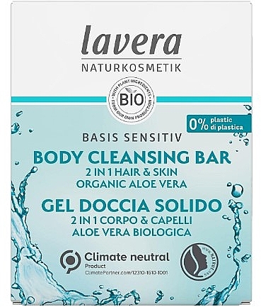 Body & Hair Soap Bar - Lavera Body Cleansing Bar 2 in 1 Hair & Skin Organic Aloe Vera — photo N1