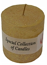 Unscented Candle 'Cylinder', 5x5 cm, gold - ProCandle Special Collection Of Candles — photo N1