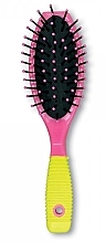 Fragrances, Perfumes, Cosmetics Hair Brush, pink with yellow - Deni Carte