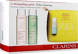 Fragrances, Perfumes, Cosmetics Set - Clarins Perfect Cleansing Splash Set Oily Skin (milk/200ml + lotion/200ml + makeup/remover/30ml + bag)