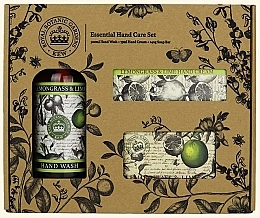 Fragrances, Perfumes, Cosmetics Set - The English Soap Company Lemongrass & Lime Essential Hand Care Set (soap/240g + h/cr/75ml + h/wash/500ml)