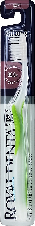 Soft Toothbrush with Silver Nano Particles, green - Royal Denta Silver Soft Toothbrush — photo N1