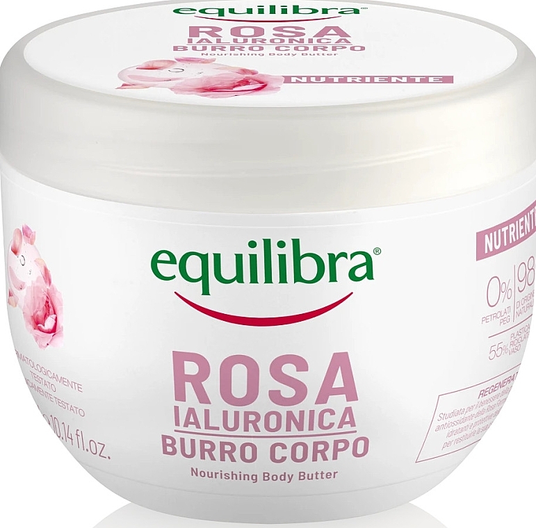 Rose Nourishing Body Butter with Hyaluronic Acid - Equilibra Hyaluronic Rose Nourishing Body Butter — photo N1