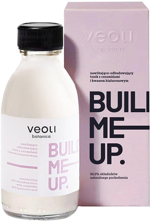 Moisturizing & Regenerating Toner with Ceramides & Hyaluronic Acid - Veoli Botanica Build Me Up Tonic — photo N1