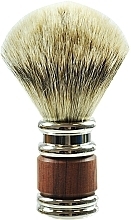 Badger Bristles Shaving Brush, silver, chrome - Golddachs Silver Tip Badger Palisander Silver Chrome Plated — photo N2