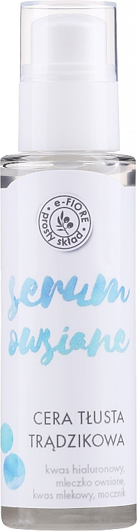 Natural Hyaluronic Serum for Oily Skin - E-Fiore Serum Oil Skin (with dispenser)	 — photo N1