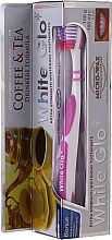 Set "Coffee & Tea Drinkers", lilac-purple - White Glo Coffee & Tea Drinkers Formula Whitening Toothpaste (toothpaste/100ml + toothbrush) — photo N1