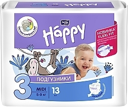 Fragrances, Perfumes, Cosmetics Baby Diapers 5-9 kg, size 3, 13 pcs - Bella Baby Happy