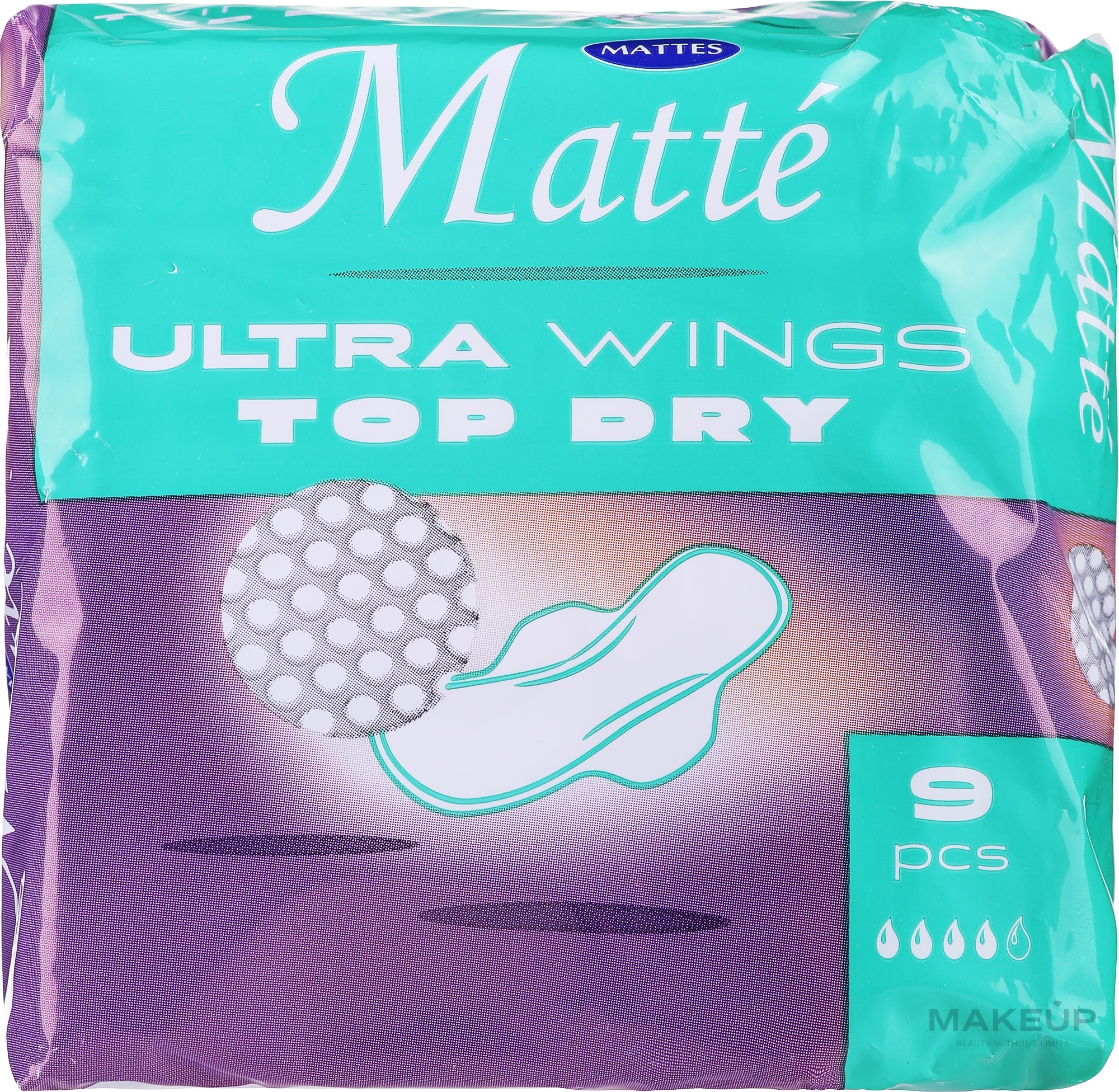 Sanitary Pads with Wings, 9 pcs. - Mattes Ultra Wings Top Dry — photo 9 ЊВ.