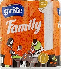 Fragrances, Perfumes, Cosmetics Paper Towels "Family Mix", 2 layers, 83 sheets, 2 rolls - Grite