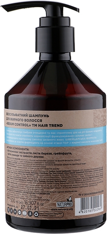 Sulfate-Free Shampoo for Oily Hair - Hair Trend Sebum Control — photo N2