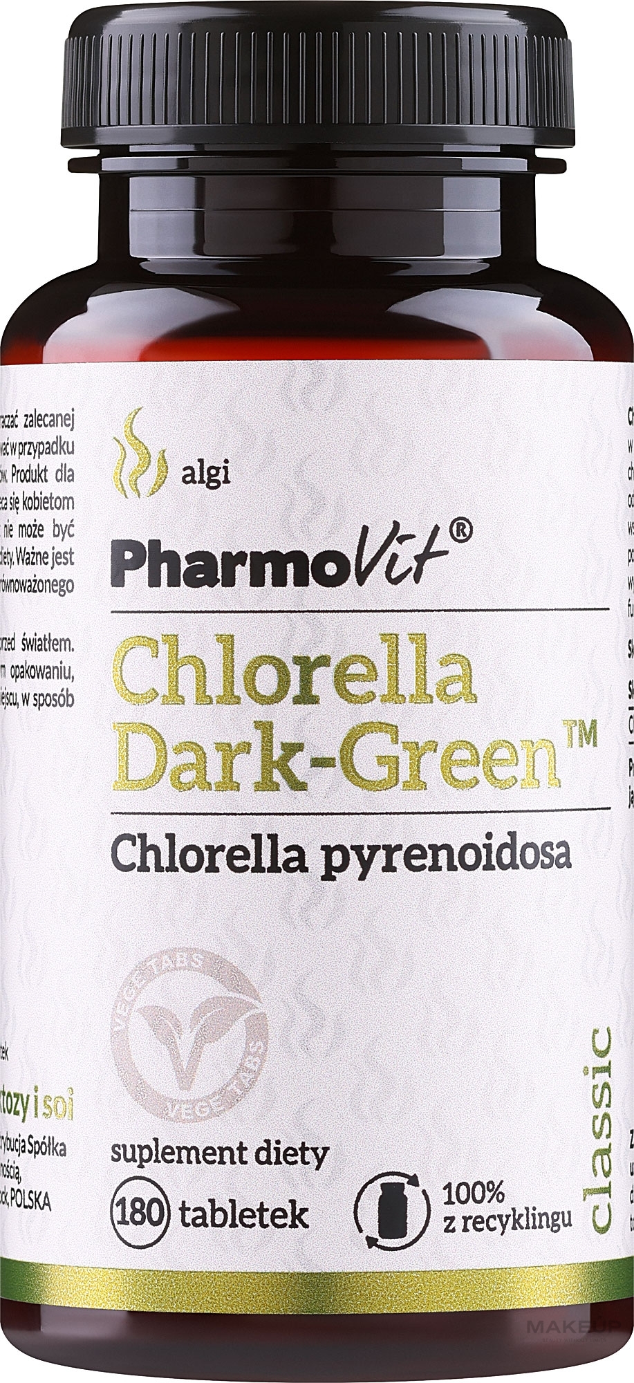 Chlorella Dietary Supplement - Pharmovit Classic Chorella Dark-Green — photo 180 ЊВ.