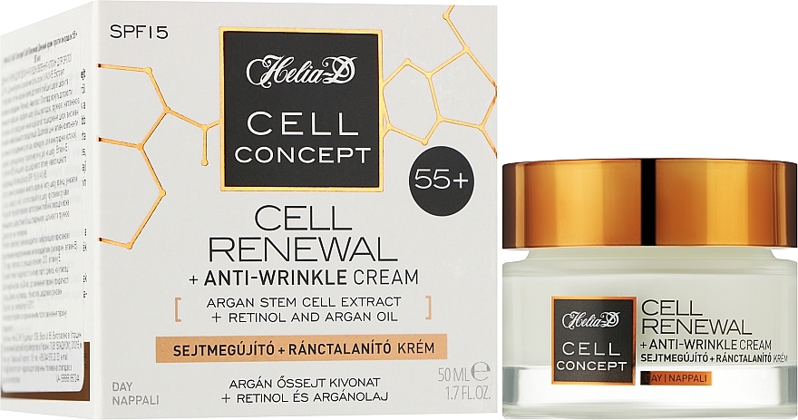 Anti-Wrinkle Day Face Cream, 55+ - Helia-D Cell Concept Cream — photo N1