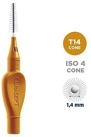 Interdental Brushes 1.4 mm, 5 pcs., dark gold - Curaprox Curasept Proxi T14 Cone Dark Gold — photo N2