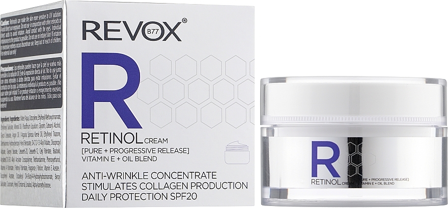 Face Cream with Retinol - Revox Retinol Cream Daily Protection SPF20 — photo N2