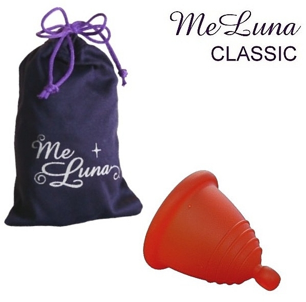 Menstrual Cup with Ball, size M, red - MeLuna Classic Shorty Menstrual Cup Ball — photo N1