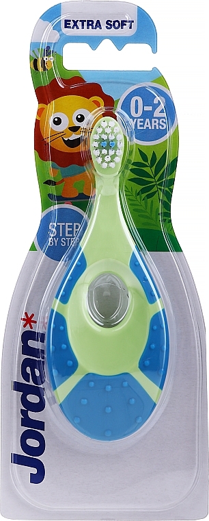Kids Step By Step Toothbrush, 0-2 yr, light green-dark blue - Jordan Step By Step Extra Soft — photo N1