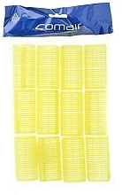 Velcro Rollers Set "Velcro Plus", 12 pcs, 32 mm, yellow - Comair — photo N1