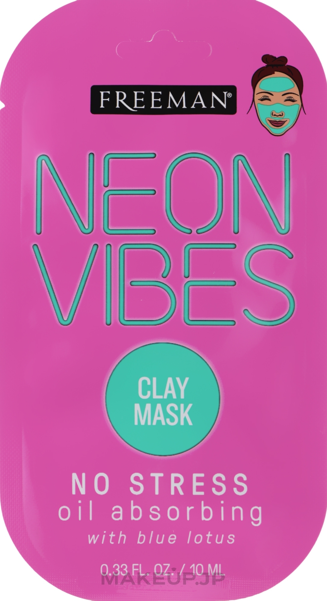 Soothing Mask - Freeman Beauty Neon Vibes No Stress Oil Absorbing Clay Mask — photo 10 ml