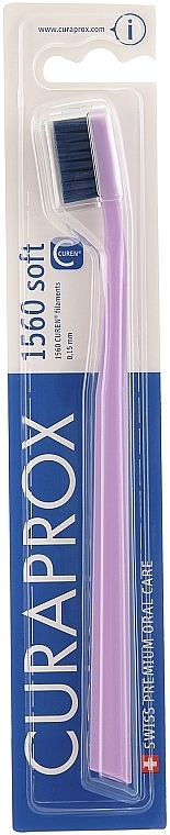 Toothbrush "Soft", lilac-darl blue - Curaprox — photo N1