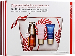 Fragrances, Perfumes, Cosmetics Set - Clarins Double Serum & Multi-Active Set (serum/30ml + cr/gel/15ml + cr/15ml + bag)